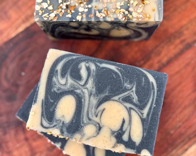 Orange & Charcoal + Triple Butters and Olive Handmade Vegan Soap