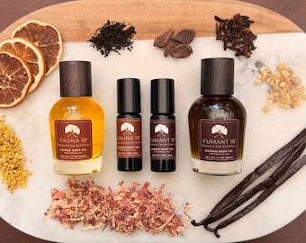 Natural Perfume: Fauna 18 (Floral Nectar) and Fumant 18 (Spiced Amber); Perfumes for Layering