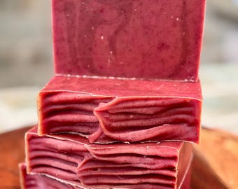 Pink Peppermint + Triple Butters and Olive Handmade Vegan Soap