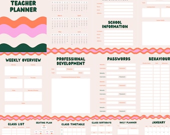Teacher Digital Planner 2025 2026 Undated, Teacher Planner, Goodnotes Planner, Academic Planner, Lesson Planner, Daily Planner for Teachers