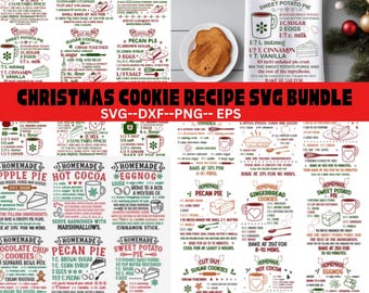 Recipe Svg Bundle, Kitchen Svg, hot Cocoa Svg, Gingerbread Cookie Svg, Chocolate Cookie recipe svg, Farmhouse Kitchen, Cricut, Silhouette