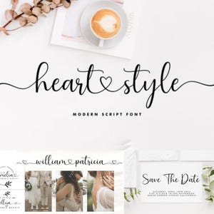 Madelyn Heart Schriftart, kursive Schriftart | SVG, DXF, OTF, ttf | Schriften procreate, Cricut-Schriften, kommerzielle Nutzung, Schriften mit Schweif, Schriften mit Herzen