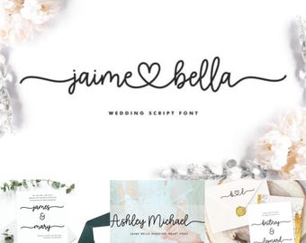 Jaime Bella Font-Hello Honey - Handwritten Font, Wedding Font, Cricut with Tails