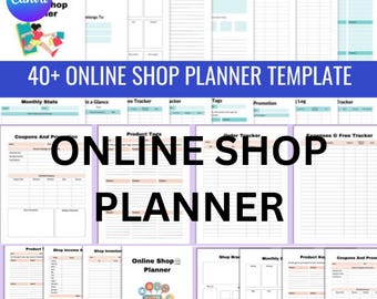 Editable Online Shop Planner Template, New E-Commerce Launch Planner, Shopify Planner Online Store Management, Checklist Canva Template