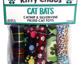 Catnip & Silvervine Cat Toy Handmade 4 Inch Cat Bats