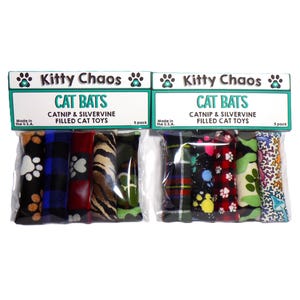 Bundle of 2 Packs Catnip & Silvervine Cat Toy Handmade 4 Inch Cat Bats