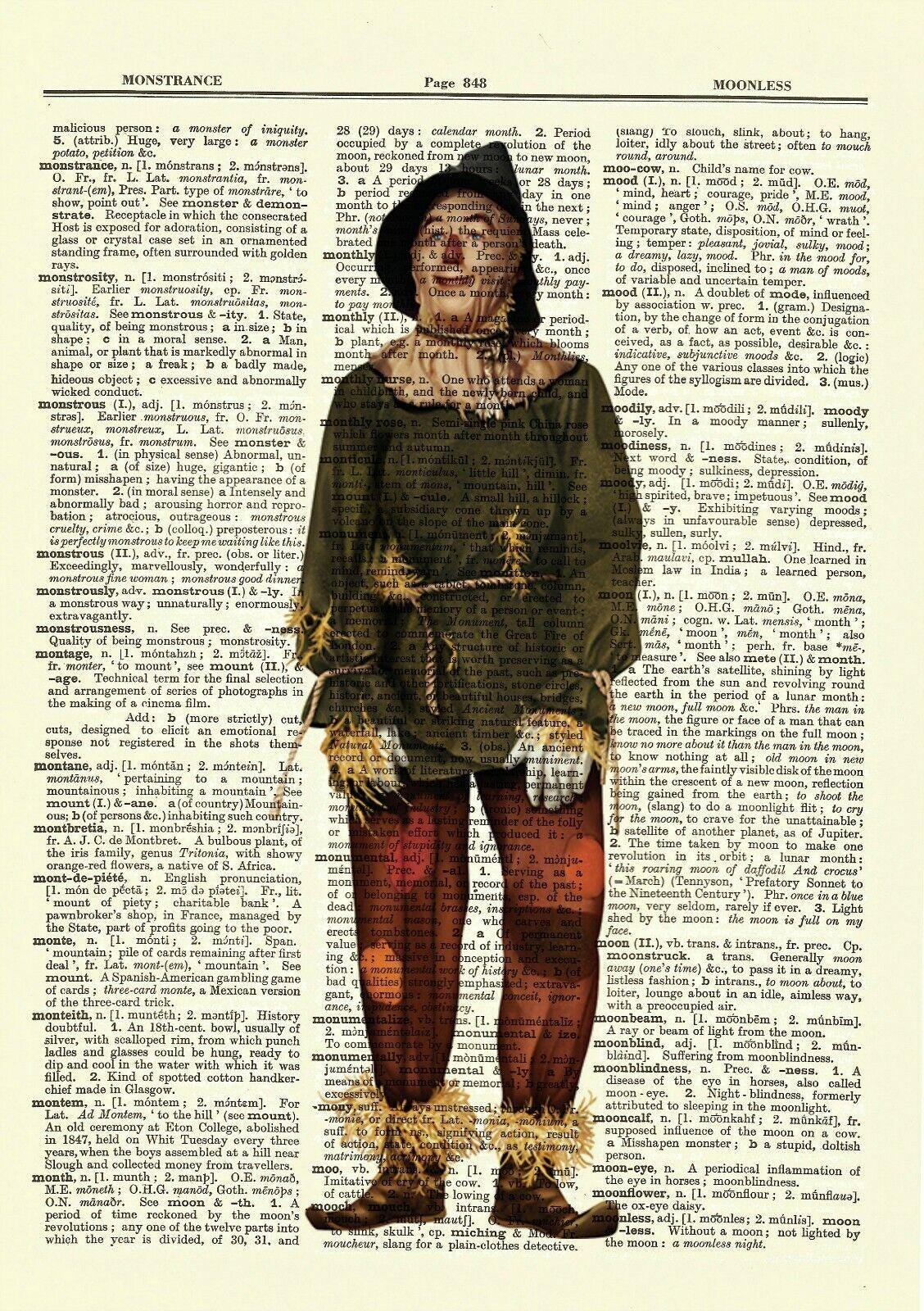 Wizard of Oz, 4 Print Collection, Vintage Dictionary, Upcycled, Art ...