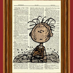 Pigpen, Charlie Brown, Vintage Dictionary, Upcycled, Art Print, Picture