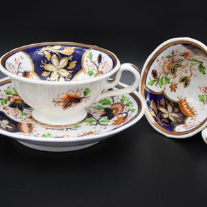 A ? Coalport Imari Pattern Tea Cup, Coffee Cup & Saucer Trio