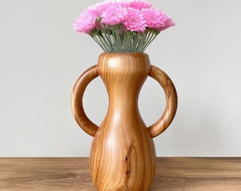 Handmade Wooden Flower Vase: Modern Farmhouse Decor