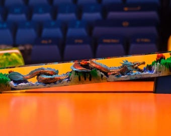 Dragon Artisan Keycap 6.25U, Handmade Resin Spacebar, Custom Gaming Keycap, Cherry MX, Fantasy Dragon Gift, Keyboard Art for Gamers