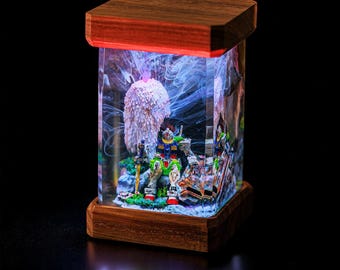Mecha Resin Lamp, Anime Night Light, Sci-Fi Desk Light, Handmade LED Lamp, Space Theme Decor, Gamer Room Light, Resin Art Lamp, Resin Epoxy