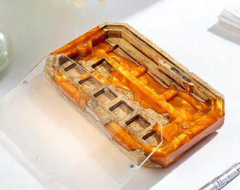 Artisan Keycap Storage Box, Wood Resin Keycap Storage, Custom Keycap Holder, Handmade Gift for Boyfriend, Gift for Keycapholic, Artisan Box