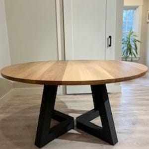 Custom Round White Oak Dining Table