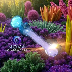 Custom Handblown Glass Pipe, glass chillum, glass oney bat, one hitter