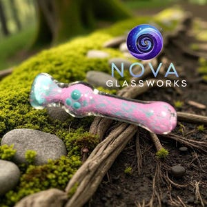 Custom Handblown Glass Pipe, Super thick glass blunt, pocket piece.