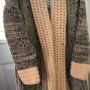 Crochet Premium Yarn Cardigan Sweater adult size extra large