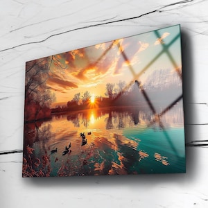 Landscape Wall Art , Tempered Glass Wall Decor , Nature Wall Art , Home Wall Decor , Office Wall Art , Living Room Wall Decor , Wall Hanging