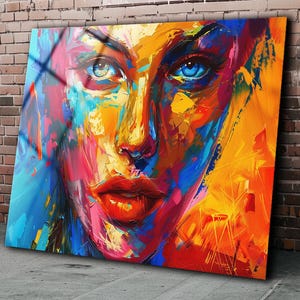 Abstract Woman Tempered Glass Wall Art: Modern Home & Office Decor