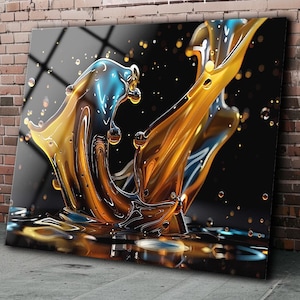 Abstract Tempered Glass Wall Art: Modern Home Decor