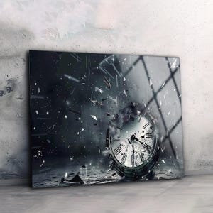 Abstract Clock Tempered Glass Wall Art: Modern Office Decor