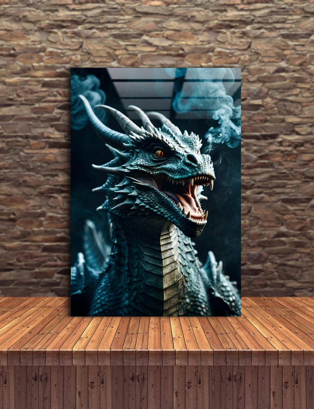 Tempered Glass Dragon Wall Art – Mythical Fantasy Home Decor - Etsy