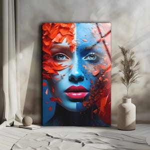 Abstract Woman Glass Wall Art: Modern Home Decor