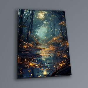 Abstract Nature Wall Art , Tempered Glass Art , Glass Printing , Home Decor , Office Wall Decor , Wall Hanging , Housewarming Gift