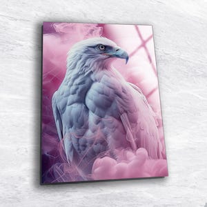 Eagle Glass Wall Art: Modern Minimalist Home Decor