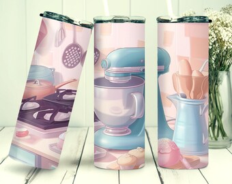 Capa para copo térmico Pink Baking Kitchen de 20 oz (Download digital)