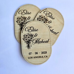 Magneti Save the Date Magneti per matrimonio in legno / Calendario con magneti Save the Date floreali / Magneti per matrimonio rustici