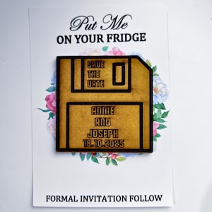 Aimant de mariage personnalisé pour disquette | Réservez la date | Cadeau de mariage personnalisé | Aimant de mariage personnalisé | Faveur personnalisée