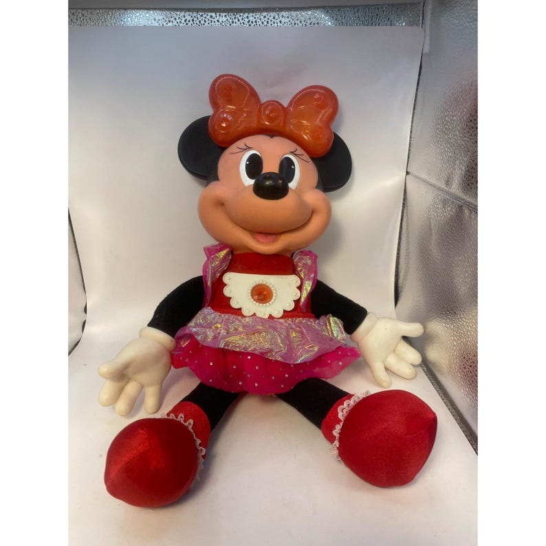 Vintage Mattel Disney Twinkle Sparkle Minnie Mouse Light Up Musical Plush image 1