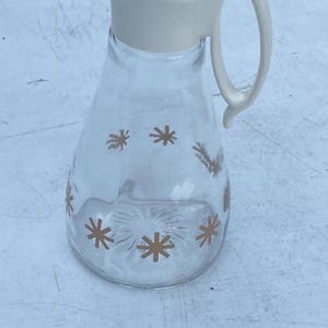 Vintage Blockhaus Sirupglas Spenderflasche Atomic Starburst MCM Pfannkuchen