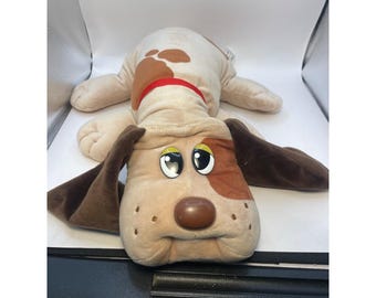 Hasbro Pound Puppy Plush Large Tan Brown 18" Soft Dog Floppy Ears red collar
