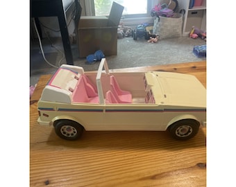 Vintage Barbie Convertible Jazzie White Volkswagen Car 1981 No Windshield