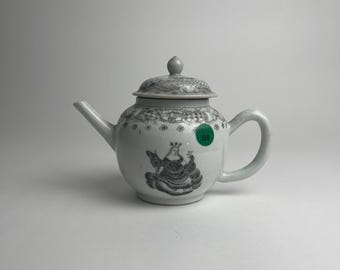 18th c Chinese Export Juno Grisaille Teapot