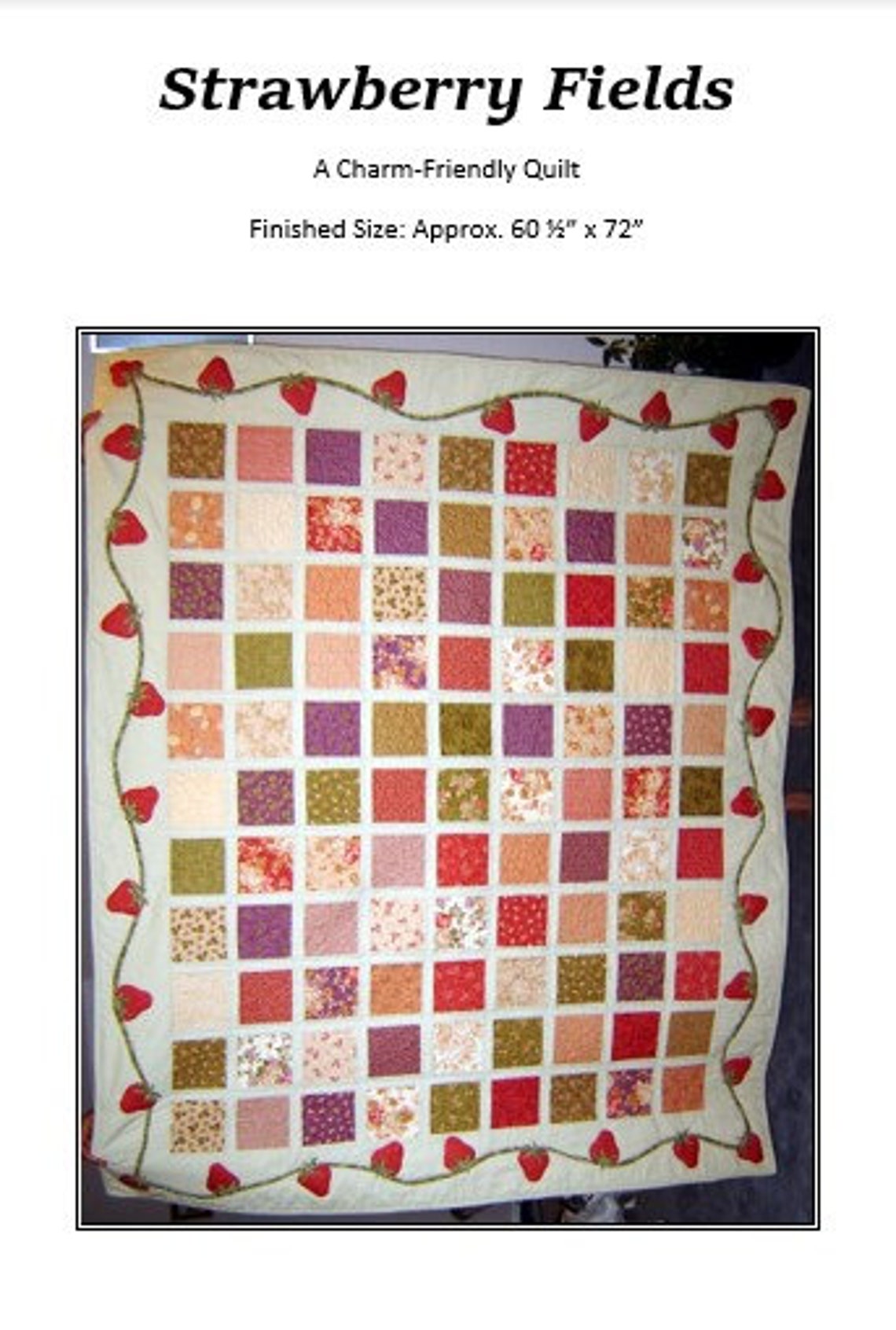 Strawberry Fields Quilt Pattern by Dayspring Quilt Studio Etsy