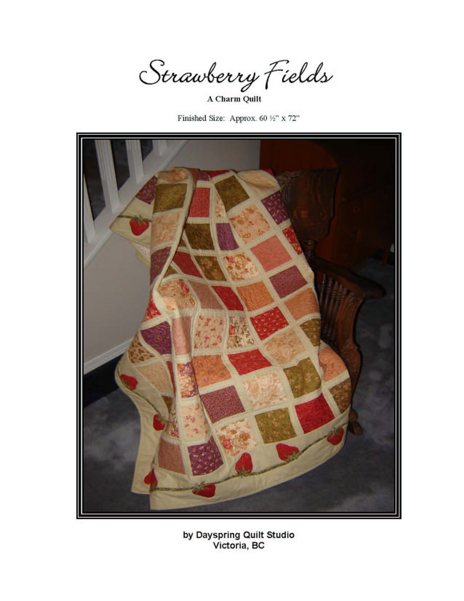 Strawberry Fields Quilt Pattern by Dayspring Quilt Studio Etsy