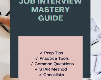 Job Interview Mastery Guide | Interview Prep PDF | STAR Method Guide | Elevator Pitch Template, Common Questions and Answers