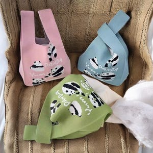 Bolso de muñeca con nudo tejido a mano: mini bolso de rayas, bolso de cubo portátil, bolso de invierno, bolso de teléfono de gran capacidad para mujer