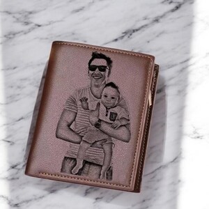 Cartera de hombre personalizada: cartera corta de cuero de PU grabada, regalo con nombre personalizado