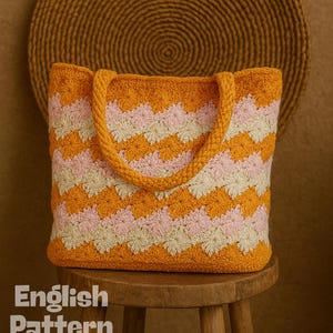 Crochet Bag Pattern, Handmade Orange patterned crochet bag | Colorful Amigurumi Bag | Knitted Animal Figured Bag Gift Idea, Digital product