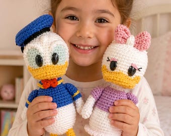 Donald and Daisy Duck Amigurumi Crochet Pattern – English PDF Download
