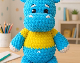 Crochet Doll Pattern, Amigurumi Teddy Bear ,Crochet and Design Digital product Easy construction, PDF Pattern,PDF Digital Download.