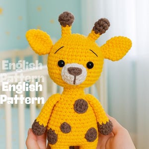 Cuddle Size Amigurumi Giraffe, Giraffe Crochet Pattern Cute, Wildanimals Amigurumi, Floppy Giraffe Crochet Pattern, Arugurami Patterns PDF