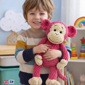 Modèle au crochet Singe de velours, jouet amigurumi PDF (anglais) Anglais, allemand, français, espagnol