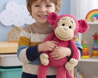 Velvet Monkey Crochet Pattern, Amigurumi Toy PDF (English) English, German, French, Spanish