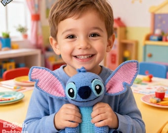 Stitch Amigurumi Crochet Pattern PDF: Blue Alien Plush