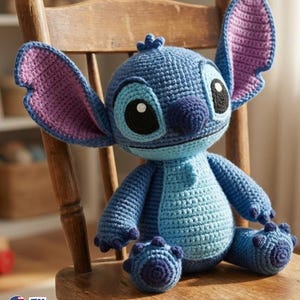 Stitch Amigurumi Crochet Pattern PDF: Blue Alien Plush - English, German, French